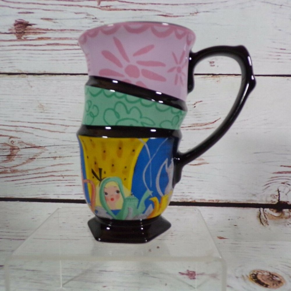 Disney Alice in Wonderland 70th by Mary Blair Three Stacked Tea Cups Mug New!!